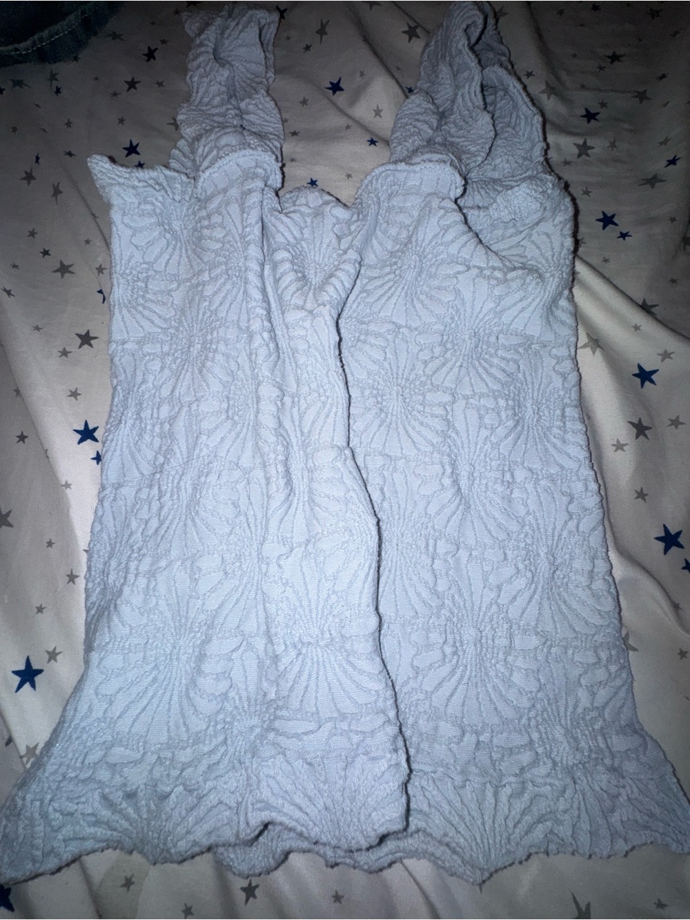 Light Blue Textured Smocked Tube Top